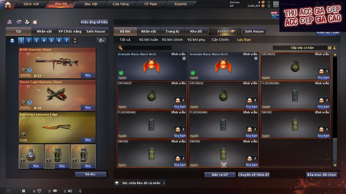 shop acc cf uy tin gia re